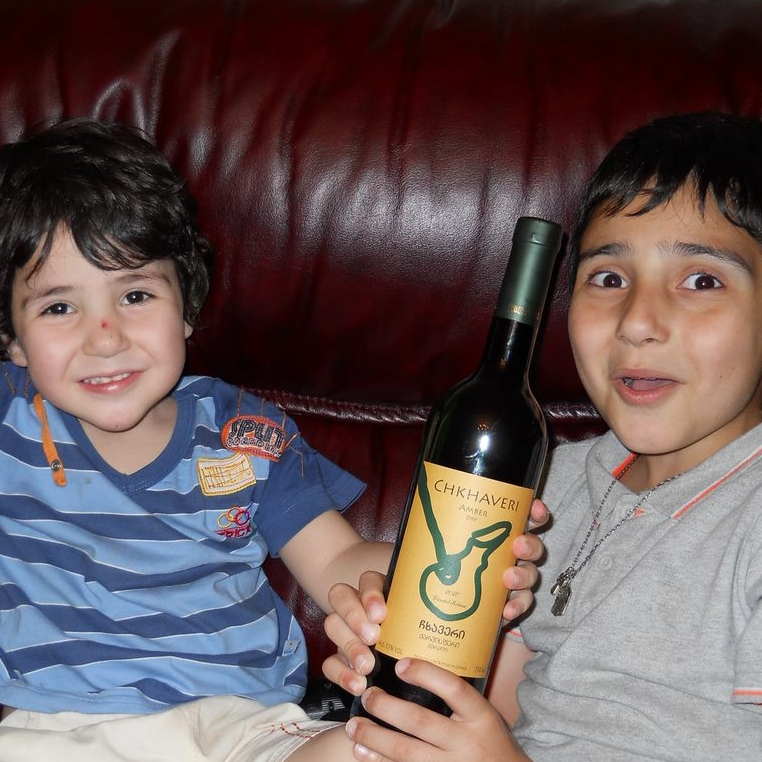 Zurab's children with the first wine